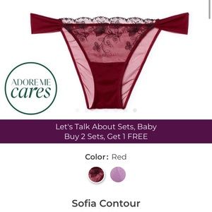 Adore Me Lingerie - Cheeky Panties - Red Lace/Mesh - Size XL - NEVER WORN - NWT